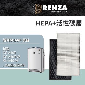 適用 SHARP 夏普 KC-A40T KC-B40-W KC-B50 KC-40P1 空氣清淨機 HEPA+活性碳濾網 濾芯 濾心