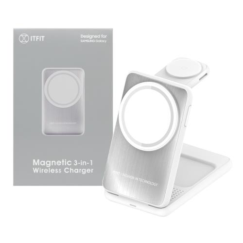Samsung 三星原廠 ITFIT 三合一磁吸無線充電座 - 內附 60W USB-C 快充線 (ITPW32)