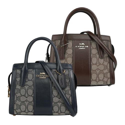 COACH Andrea 緹花布及牛皮手提/斜背二用包(任選) CT766