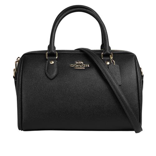 COACH Rowan 金字再生皮革二用波士頓包(黑色)