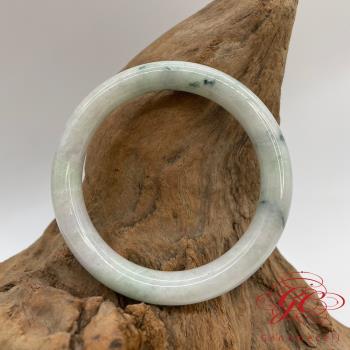 【肌容雪】緬甸天然A貨飄花翡翠手鐲 編號556 (鐲寬56mm #18號)