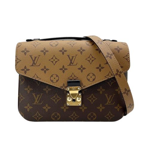 Louis Vuitton Pochette Metis 帆布雙拼色斜背郵差包(M44876-咖)