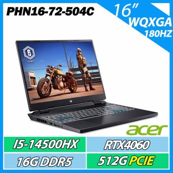 ACER 宏碁Predator PHN16-72-504C (i5-14500HX/16GB/512GB/RTX 4060)16吋 電競筆電黑色