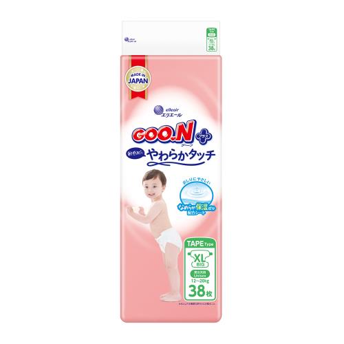 大王GOO.N紙尿布 境內版柔觸肌-黏貼型XL(38片x4串)