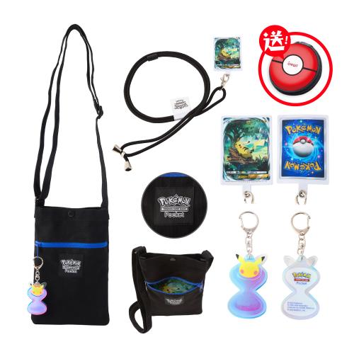 Pokemon寶可夢中心 寶可夢集換式卡牌 PTCG Pocket 皮卡丘 斜背包 手機掛繩 開包沙漏造型鑰匙圈 周邊