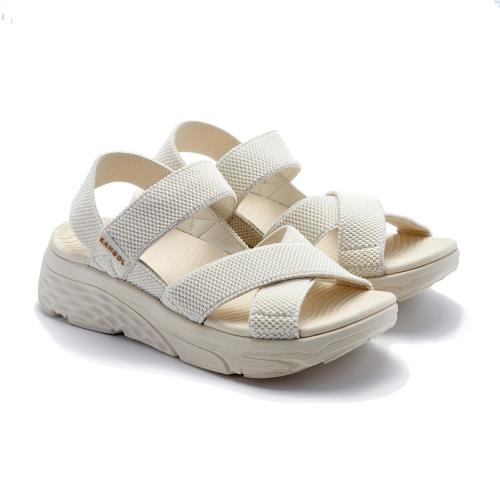 英國KANGOL限定寬版編織增高涼鞋-ESV