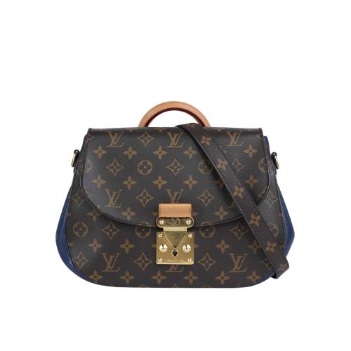 二手商品8成新_LV Monogram Eden MM 圓弧造型二用郵差包/小豬包(蔚藍色)