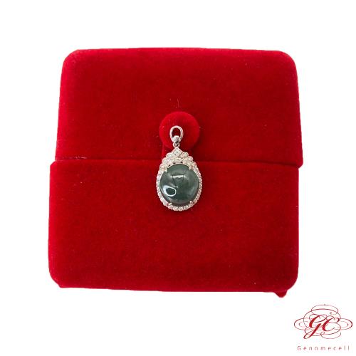 【肌容雪】緬甸天然A貨翡翠綠翡翠蛋面吊墜 編號606