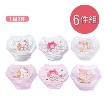 【ONEDER】三麗鷗 凱蒂貓 美樂蒂 雙子星 女童純棉三角內褲 童內褲-S/M/L/XL-6件