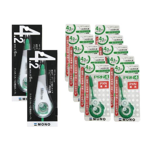 日本 TOMBOW 蜻蜓牌 修正帶2個+ 立可帶內袋10個 組合 /組 CT-PRN4+CT-PXN4