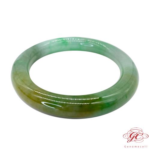 【肌容雪】緬甸天然A貨翡翠皇家綠翡翠圓條手鐲  編號612 (鐲寬54.5mm #17.5號)
