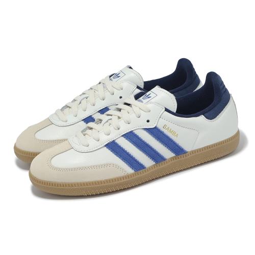 adidas 休閒鞋 Samba OG 男鞋 女鞋 白 藍 麂皮 復古 德訓鞋 情侶鞋 愛迪達 JH5632