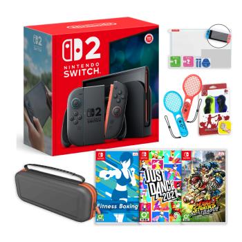 預購7-9月間發售★任天堂 Switch 2 NS2 主機+精選遊戲3片+包貼（送球拍+拳擊指環）