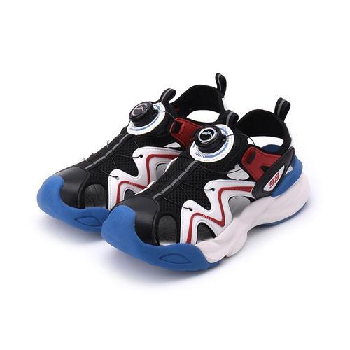 GOODYEAR 恣意玩趣 旋扣護趾運動涼鞋 白黑 GAKS58900 中大童鞋 鞋全家福