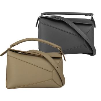 LOEWE Puzzle 拼圖粒面小牛皮手提/斜背兩用包(小款)(任選) A510P60X30