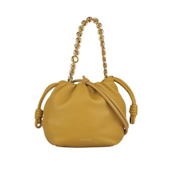 LOEWE Mini Flamenco 納帕小羊皮鏈帶二用包(撒哈拉棕)