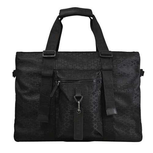 BALLY 6301445 COLBEERT 緹花尼龍大容量旅行袋/購物袋.黑