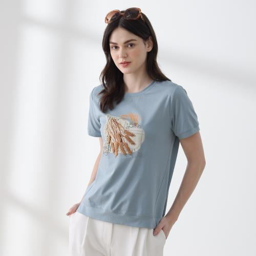 HsinGo斯麥納精品立線刺繡圖騰上衣