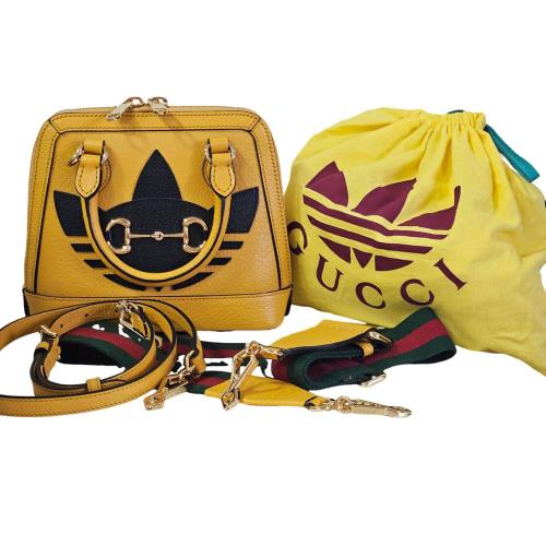 GUCCI 古馳 招財黃牛皮 Gucci x Adidas Gucci Horsebit 1955 雙背帶兩用包