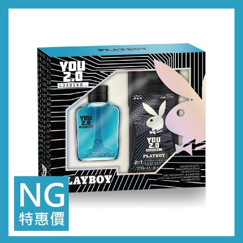 【福利品】PLAYBOY 全面啟動男性淡香水禮盒 (淡香水60ml+沐浴膠250ml)