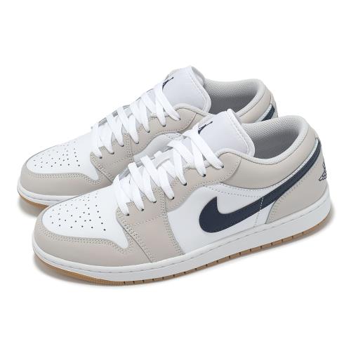 Nike 休閒鞋 Air Jordan 1 Low 男鞋 米白 藍 AJ1 低筒 膠底 553558-146