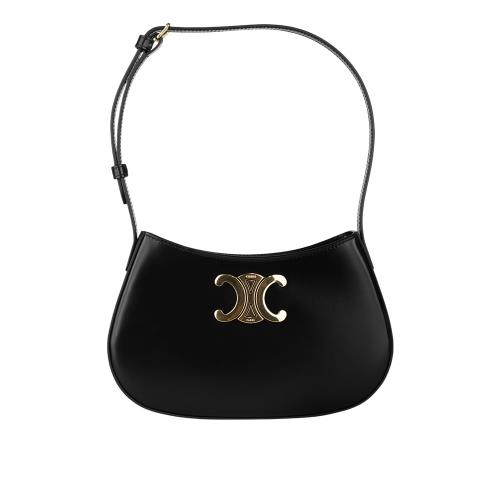 CELINE CABAS TRIOMPHE 帆布及小牛皮小款托特包(棕褐色)