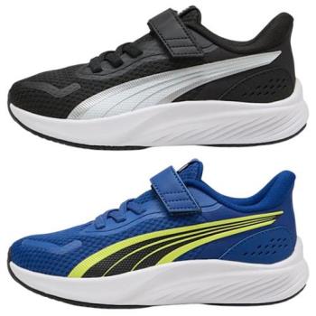 Puma 慢跑鞋 中童鞋 魔鬼氈 Pounce Lite Little 黑/藍【運動世界】31165001/31165003