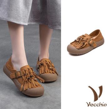 【VECCHIO】真皮兩穿流蘇厚底樂福鞋/真皮頭層牛皮兩穿法設計流蘇造型厚底樂福鞋 女鞋 黃