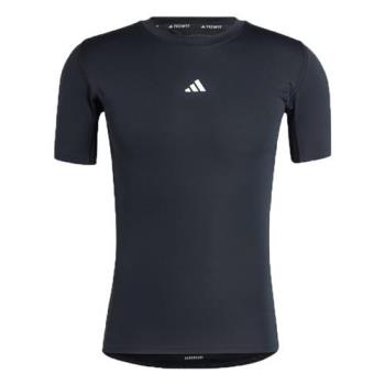 Adidas 緊身短袖上衣 男裝 排汗 黑【運動世界】JE6698