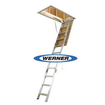 美國Werner穩耐安全梯 折疊式閣樓梯 適用樓板高度範圍 3.18m~3.66m /組 AH2512（確認訂購後無法退換貨）