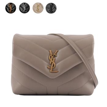 YSL Monogram Lou Lou V紋小牛皮斜揹包(MINI)(任選) 678401 DV70