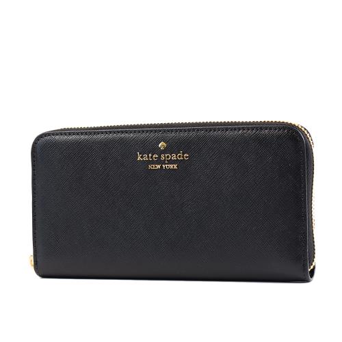 KATE SPADE Madison 防刮十字紋練長夾-黑色