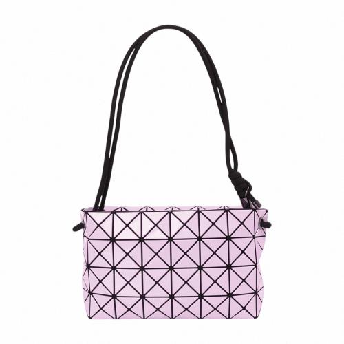 ISSEYMIYAKE 三宅一生-BAOBAO 幾何菱格墨繩側拉束肩/斜背方包(亮粉紅 )