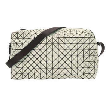 ISSEYMIYAKE 三宅一生-BAOBAO 幾何細方格斜背馬鞍包(卡其米)霧面
