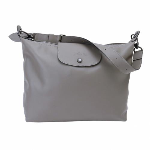 LONGCHAMP-Le Pliage Xtra 牛皮革肩背包(斑鳩灰)中款