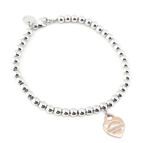 TIFFANY新款RTT系列-Rubedo金色愛心925純銀珠珠手鍊