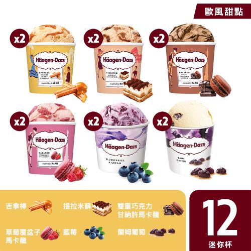 【哈根達斯 冷凍宅配】歐風甜點系列迷你杯12入組100ml(新品上市)