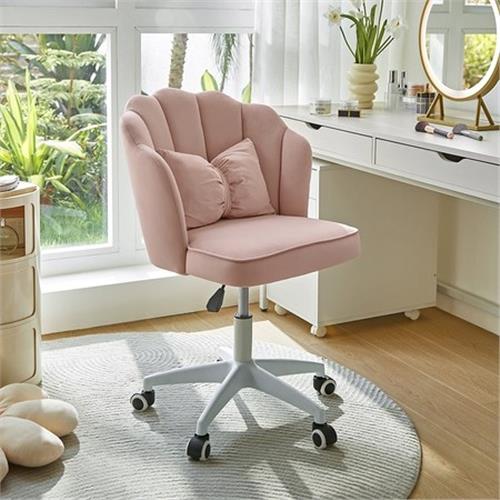 [hoi!]林氏木業奶油風貝殼電腦椅 BY047-女神粉