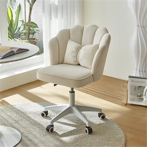 [hoi!]林氏木業奶油風貝殼電腦椅 BY047-奶油白
