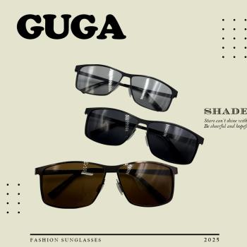 【GUGA】偏光金屬太陽眼鏡 簡約現代款 UV400 金屬鏡框 輕盈材質 防眩光 變色片 5120