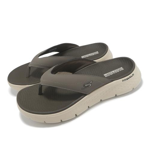 Skechers 拖鞋 Go Walk Flex Sandal 男鞋 棕 灰 緩衝 輕量 人字拖 夾腳拖 229202TPMT
