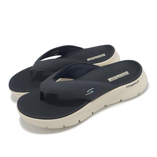 Skechers 拖鞋 Go Walk Flex Sandal 男鞋 藍 米白 緩衝 輕量 人字拖 夾腳拖 229202NVY