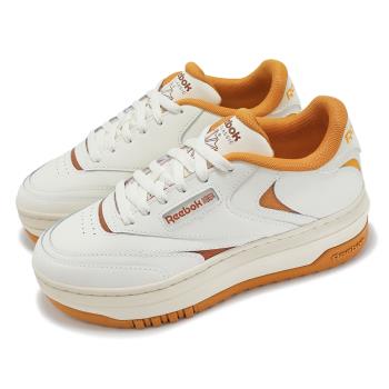 Reebok 休閒鞋 Club C Extra 女鞋 米白 橘 皮革 復古 厚底 增高 100208960