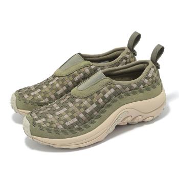 Merrell 休閒鞋 Jungle Moc EVO Woven SE 1TRL 女鞋 綠 編織 麂皮 懶人鞋 ML007676