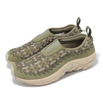 Merrell 休閒鞋 Jungle Moc EVO Woven SE 1TRL 男鞋 綠 編織 麂皮 懶人鞋 ML006935