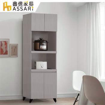 【ASSARI】防火防潮全鋁2尺託盤電器櫃(寬60x深42.5x高195cm)
