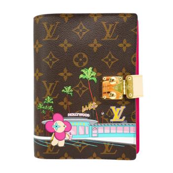 Louis Vuitton 展示品 Vivienne 塗鴉帆布筆記本套 (GI0680-咖)
