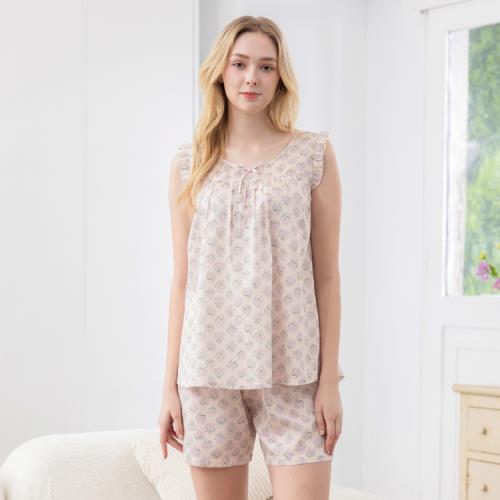 Rosemaid 羅絲美 - 溫柔漫舞100%棉無袖衣褲裝睡衣-溫柔粉/溫柔綠【C5152】