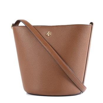TORY BURCH BLAKE 荔枝紋磁釦肩背/斜背二用水桶包-焦糖色