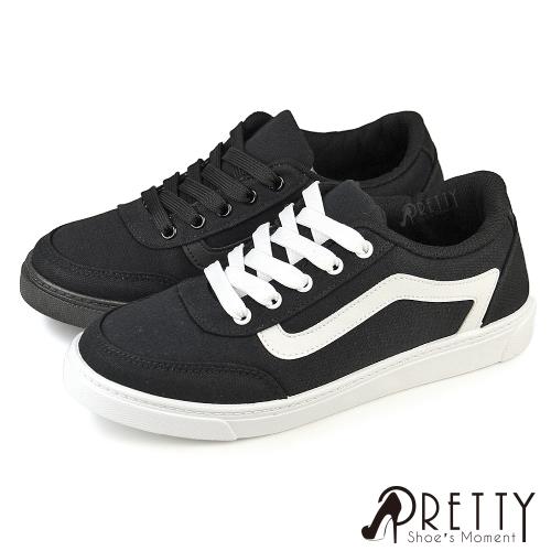 Pretty 女 帆布鞋 休閒鞋 板鞋 綁帶 台灣製P-28753